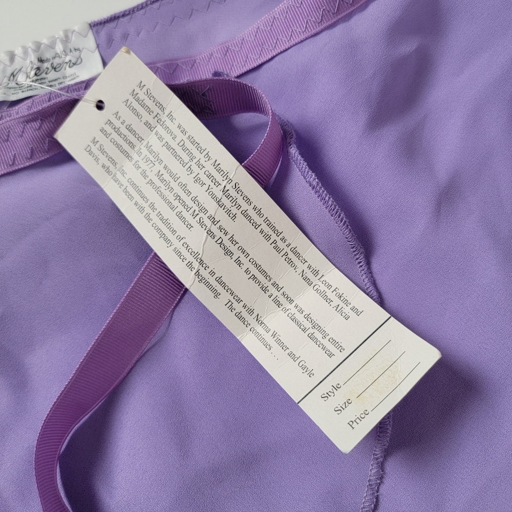 M Stevens Girls 34" Lavender Ballet Chiffon Wrap Skirt - Picture 6 of 12